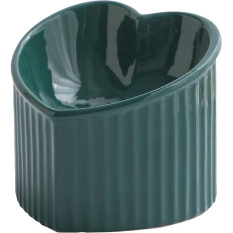 Gamelle pour chat en céramique,gamelles surélevées en céramique pour chats gamelle inclinée pour animaux de compagnie Gamelle d'eau peu profonde en forme de cœur, gamelle pour animaux de compagnie (1/5)