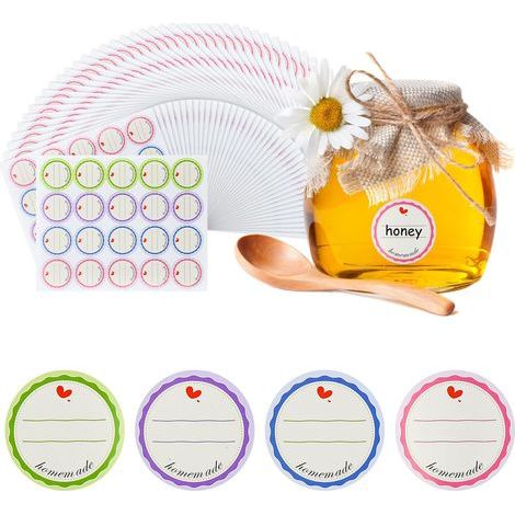 Étiquette Ronde Autocollante - 800 pièces, Étiquette Ronde 38mm 4 Couleurs - Confiture/Conservation (1/5)