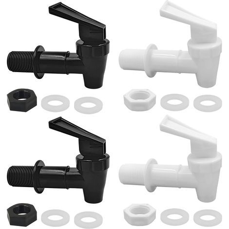 Lot de 4 robinets de refroidissement de rechange, bec verseur pour carafe de 19 litres, robinet en plastique réutilisable pour distributeur de boissons, robinet à levier de distribution d'eau par