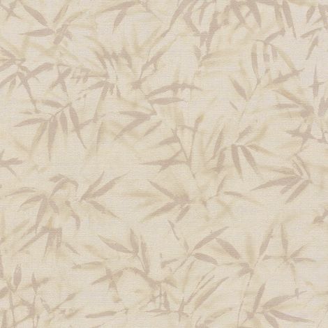 Papier peint nature Profhome 790463 papier peint intissé gaufré à chaud légèrement texturé avec des ornements floraux et des accents métalliques ivoire or-nacré blanc crème beige 5,33 m2