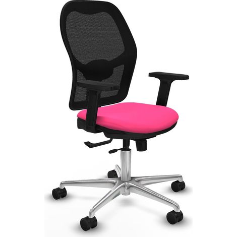 Sedia da ufficio piqueras y crespo Jorquera pelle sintetica nero rosa (1/2)