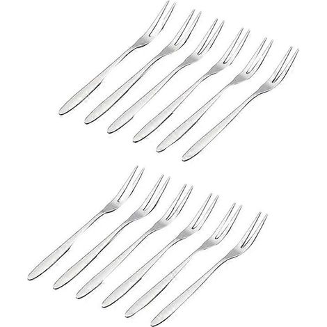 Lot de 12 fourchettes à dessert, mini-fourchettes à salade et à fruits de 13 cm en acier inoxydable