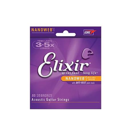 Elixir Strings 11002 corde d'instrument de musique Acoustique 6 pièce(s) Acier Guitare (1/2)