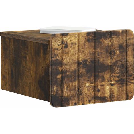 Maison Exclusive - Mobiletto da notte a muro Rovere Fumo 33 x 34,5 x 24 cm