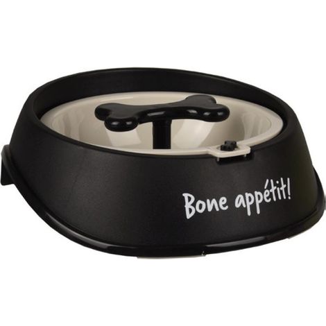 Gamelle anti -glouton ø 12.5 cm, 400 ML, noir, pour chien. - animallparadise (1/4)