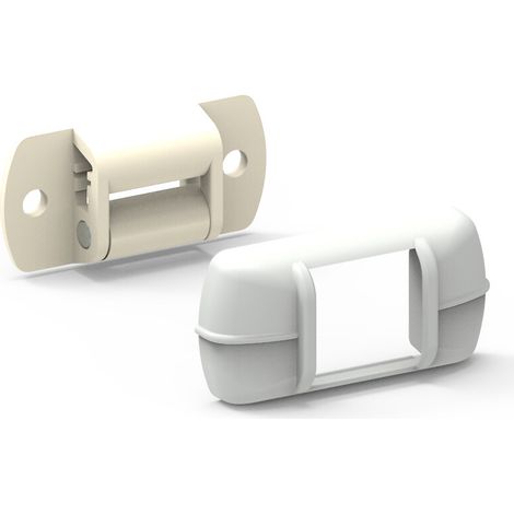 Slid'Up By Mantion – Guide sangle pour volet roulant horizontal – Fixation vis – Pour sangle jusqu'à 15 mm – Dimensions 45 x 22 mm – Matière polyamide – Couleur blanc RAL 9010 (1/4)