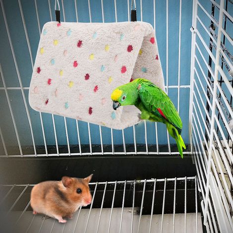 Hamac en peluche pour hamster, nid suspendu chaud pour petits animaux de compagnie, perroquets, mainates, planeurs de sucre (1/5)