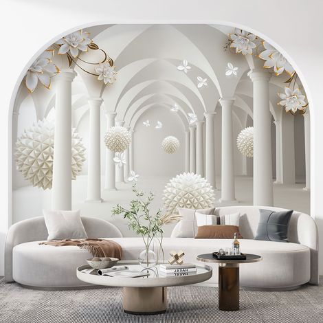 Papier peint panoramique - Colonnade Effet 3D - 130 cm x 86 cm (1/3)