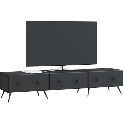 Maison Exclusive - Meuble TV avec tiroir Noir 147 x 34,5 x 30 cm Bois d'ingénierie (1/5)