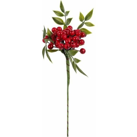 Ramo con bacche di sorbo e palline rosse, 34 cm (1/3)
