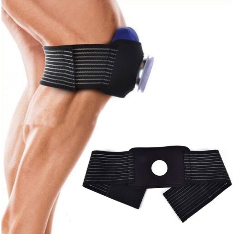 Sangle à glace avec large bandage pour genou, protège-pack réfrigérant (sans poche à glace) pour soin corporel du genou (1/5)