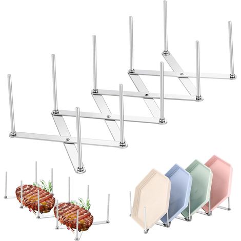 Deckelhalterung aus Edelstahl, verstellbarer multifunktionaler Abtropfkorb, geeignet zur Aufbewahrung von Töpfen, Deckeln, Glasbehältern, Abtropfschalen, Küchenutensilien und Bratpfannen. (1/5)