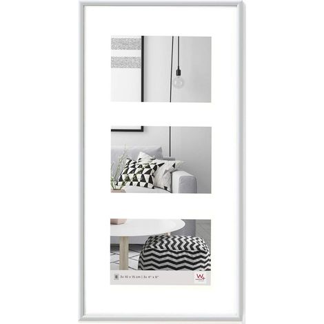 walther design bianco 3x 10x15 cm galleria con passe-partout, Galeria cornice plastica KW315S (1/4)