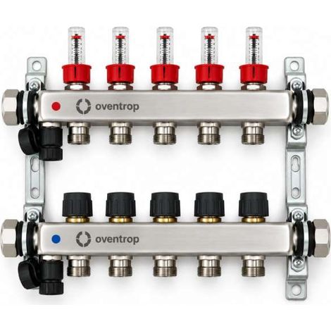 Oventrop FBH Verteiler Multidis SF Edelstahlverteiler 1" für 5 Heizkreise 0-5l/min 1405955