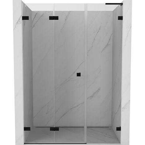 Mexen Lunar-F L faltbare Duschwand links 140 cm, transparent, schwarz - 836SL-140-050-70-00-L (1/5)