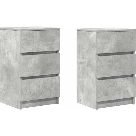 Maison Exclusive - Mesillas de noche con 3 cajones 2 uds gris hor