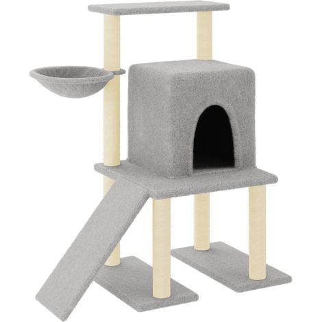 Arbre à chat,Jouets pour chat,Arbre à Grimper avec griffoirs en sisal Gris clair 96,5 cm CFW23413 (1/5)