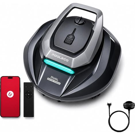 10s Robot, Wireless Pool Cleaner Robot 90min, App and Remote Control, Self-Parking, for All Above Ground and Buried Pool Surfaces up to 80㎡ (1/5)