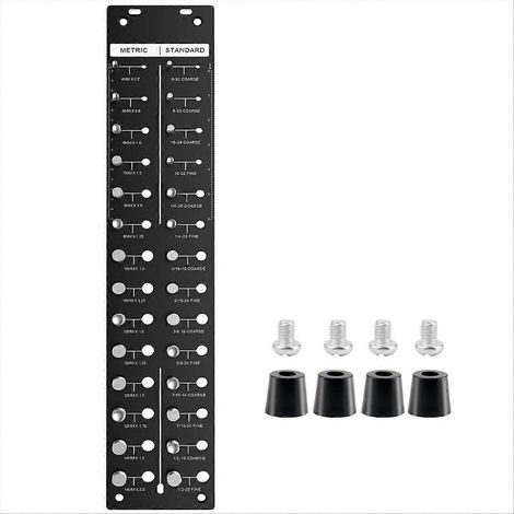 28-teiliges Gewindeprüfset für Muttern und Schrauben, schwarz, mit lebensmittelechten Schutzpads (1/5)