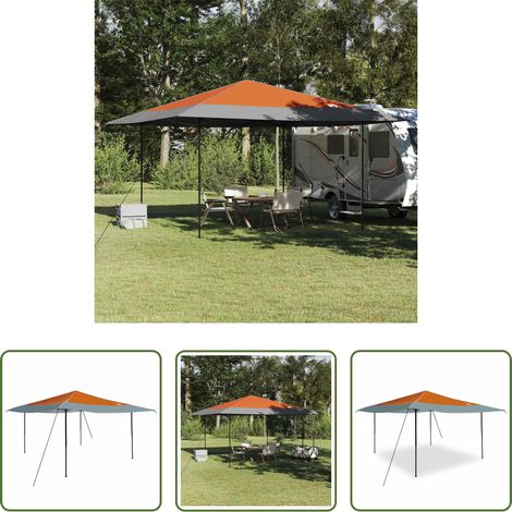 vidaXL Tente extérieure - Tente à abri Orange 395 x 395 x 251 cm tissu (1/5)