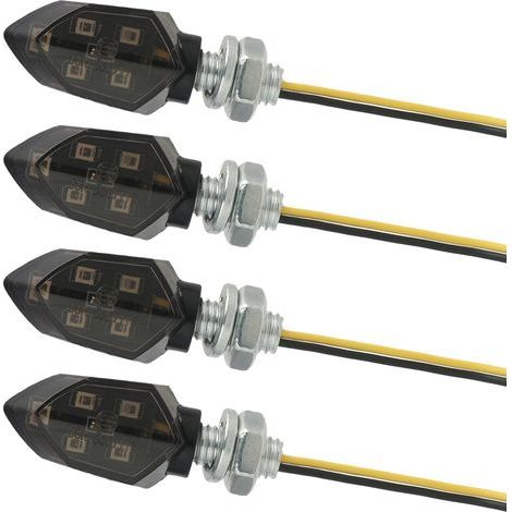 4 x Mini Clignotant LED Adapté Aux Motos 12V, Indicateurs de Moto LED, Mini Indicateurs pour Moto, Étanches, Clignotants Lumières, Universels pour Scooter, Quad, Cruiser, Off-Road (1/5)