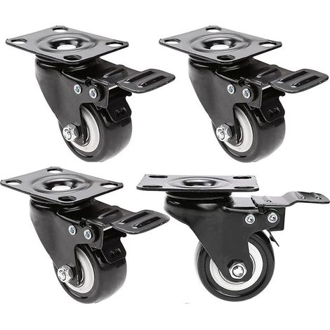 Roues de transport Roues doubles avec 4 freins Roues robustes Adaptées aux chaises de plage, meubles (1/5)