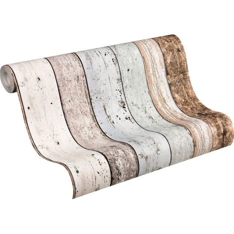 A.S. Création Carta Da Parati Effetto Legno Elements Carta da parati tessuto non tessuto 10.05 m x 0.53 m Marrone Blu Beige Prodotto in Germania 855039 8550-39 (1/5)