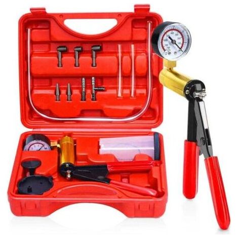 Coffret Pompe purge Purgeur liquide de Frein Testeur de Circuits à dépression,Pompe à Vide Manuelle,Vide Kit Outil de Réparation pour Voiture,OUYLAF (1/4)