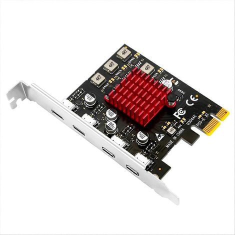 PCIe-auf-4-Typ-C-Port-Erweiterungsadapterkarte für Desktop-PCs (1/5)