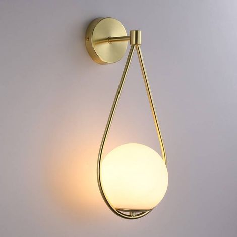 Aplique De Pared Bola Cristal "Clara" - E14 - Dorado