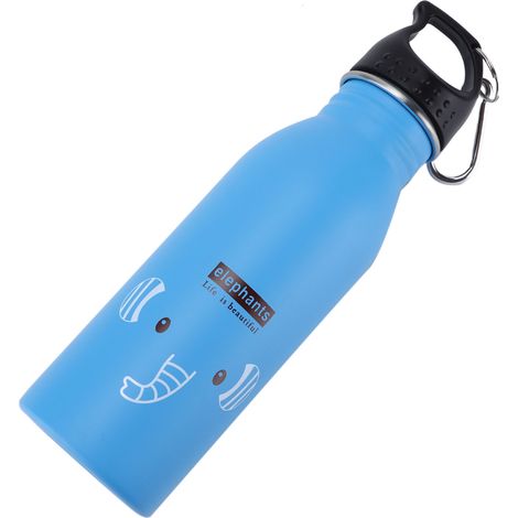 K601 Gourde Isotherme en Acier Inoxydable pour Enfants avec Motif Éléphant Bleu Mignon (1/5)