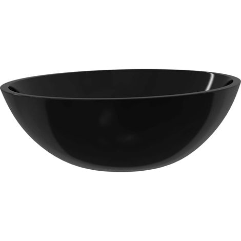 Waschbecken Glas 50x37x14 cm Schwarz vidaXL (1/5)