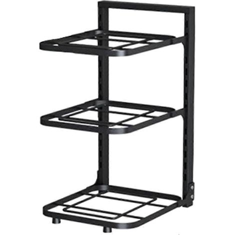Étagère d'évier, support à casseroles, organisateur de rangement sous meuble, support à 3 niveaux pour poêles et cuiseur à riz - Fournitures de cuisine pour la maison - FFY (1/4)