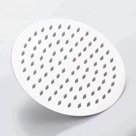 Pommeau de douche rond argenté de 20 cm (8 pouces) en acier inoxydable, effet pluie, noir, argent et or, à pression, fixation au plafond, pour salle de bain. (1/5)