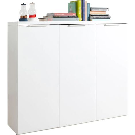 Mueble organizador Mundi 3 puertas blanco lacado 120x35x102,30