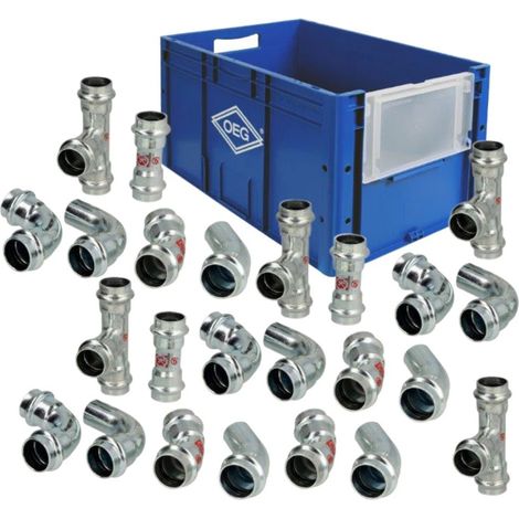 Kit de raccords à sertir en acier C 22 mm contour V