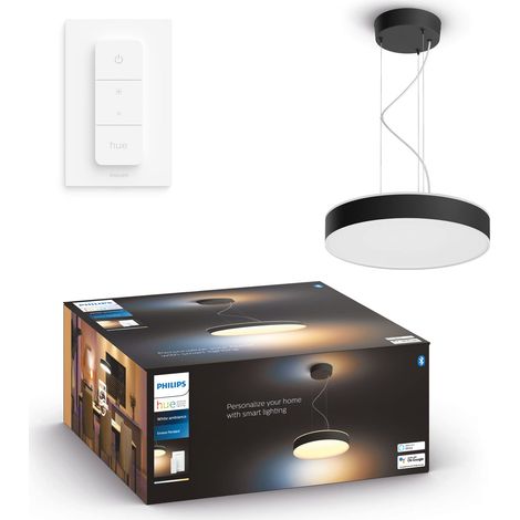 Philips Hue White Ambiance Enrave, Lampada a sospensione Smart, con Bluetooth, 33.5 W, Telecomando Dimmer Switch Incluso, Nera (1/4)