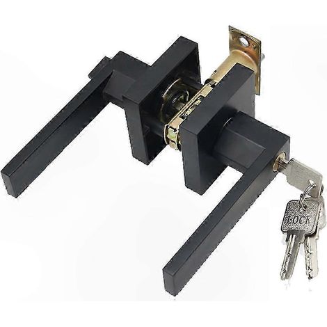 Poignées de porte intérieures solides, leviers avant et arrière pour cylindre de serrure, poignée de salle de bain et chambre, entrée sécurisée. (1/4)