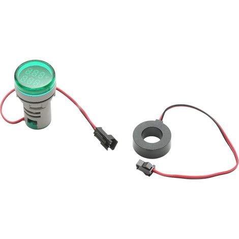Indicatore digitale amperometro e voltmetro LED verde 0-100A/50-500V AC Ø 22mm Breckner Germany (1/4)