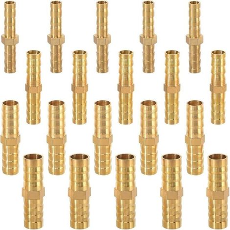 20 Pièces Raccord Durite Essence,Raccord De Tuyau De Carburant,Barbe En Laiton,Pour Les Tubes De Trachée(6mm/8mm/10mm/12mm)