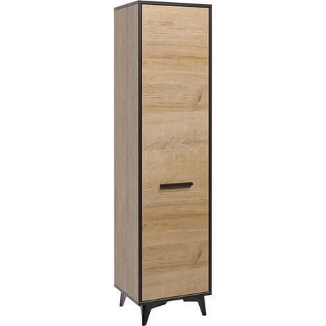 AX LIVING Schmaler Kleiderschrank Stauraum Fabriani S1T Eiche Riviera