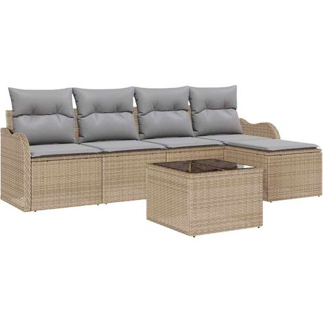 Maison Exclusive - Gartensofa-set Beige Poly-Rattan