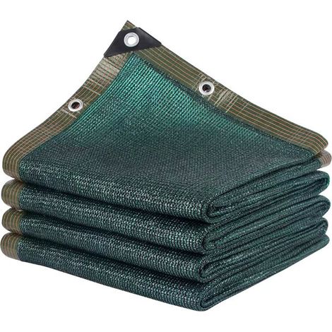 LEDANDER Filet pare-soleil isolant thermique d'extérieur, vert foncé, en tissu pare-soleil, protection UV, 0,9 m x 10 m, 20 attaches de câble (1/5)