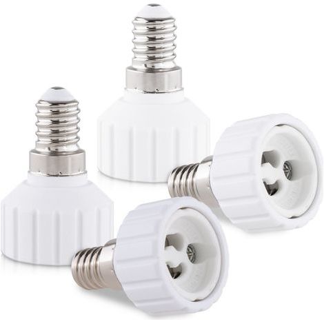 4x Adaptateur de douille - Convertisseur douilles E14 vers GU10 - Adaptateur de support de lampe culot baïonnette pour ampoule LED halogène (1/5)