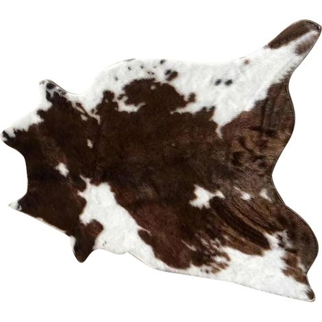 Tapis de Sol Souple Décoration de Sol Marron Lavable en Cuir Synthétique Imitation Peau de Vache Confortable et Chaud pour Salon Maison (1/5)
