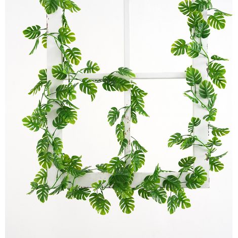 [JAMAIS UTILISÉ]Plantes vertes artificielles 180cm, fausses feuilles de tortue, couronne de radis, décoration murale de maison, jardin, balcon, (1/5)