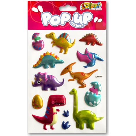 Fröhliche Dinosaurier-Metallic-Aufkleber