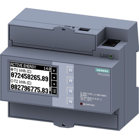 7KM2200-2EA40-1EA1 - SENTRON, COMPTEUR 7KM PAC2200, LCD, L-L: 400 V, L-N: 230 SIEMENS (1/3)