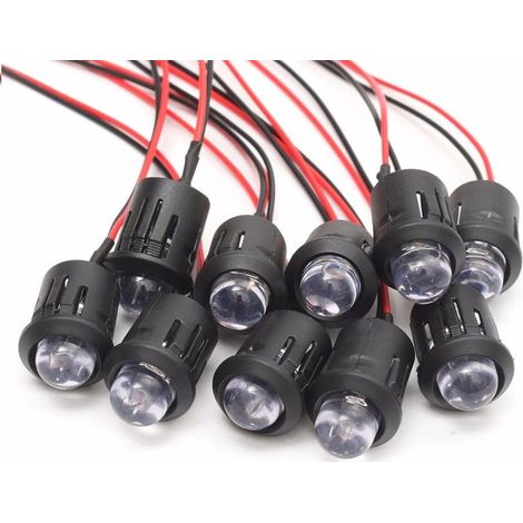 LED Diode - 12 V - 10 mm - Étanche - Pré-filé - Lumineux - Pour Applications Automobile et Industrielles - Lot de 4 (1/5)