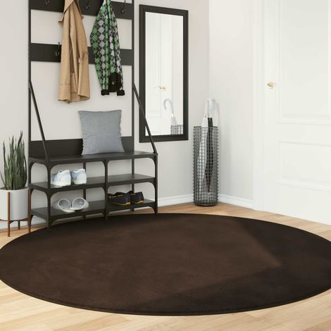 Medium Pile Soft and Washable Rug HUARTE Brown Ø 200 CM vidaXL (1/5)